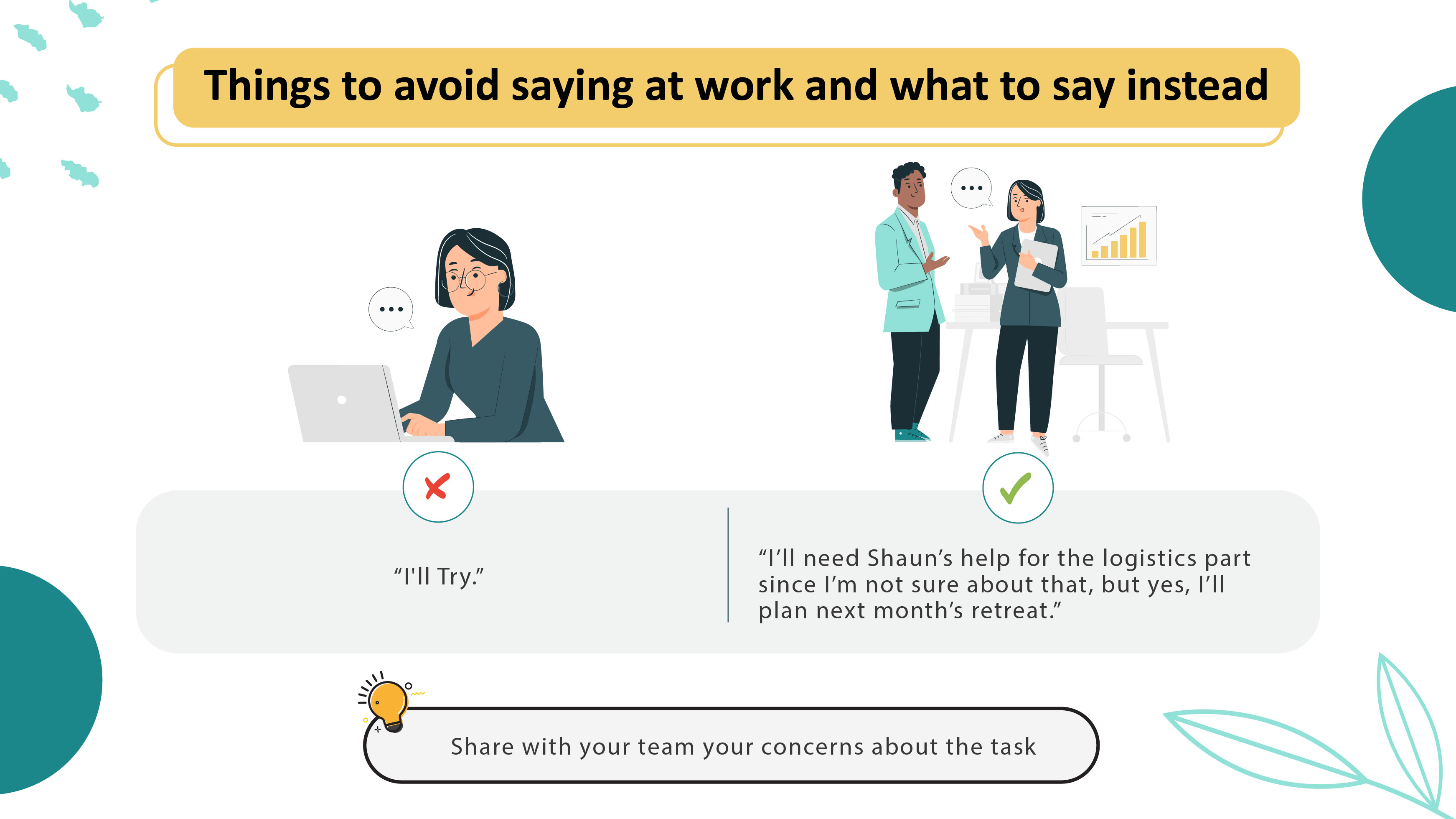 7 things to avoid saying at work, and what to say instead_I'll try