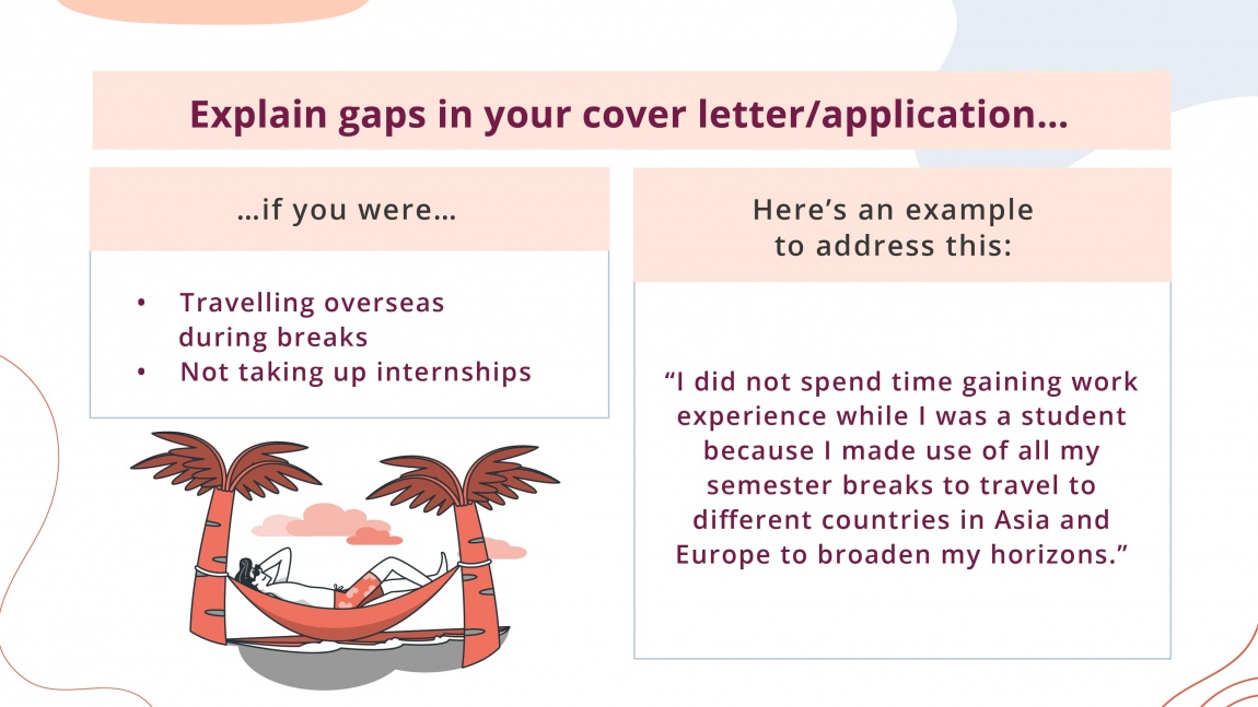 Explain gaps in your cover letter_University or college holidays