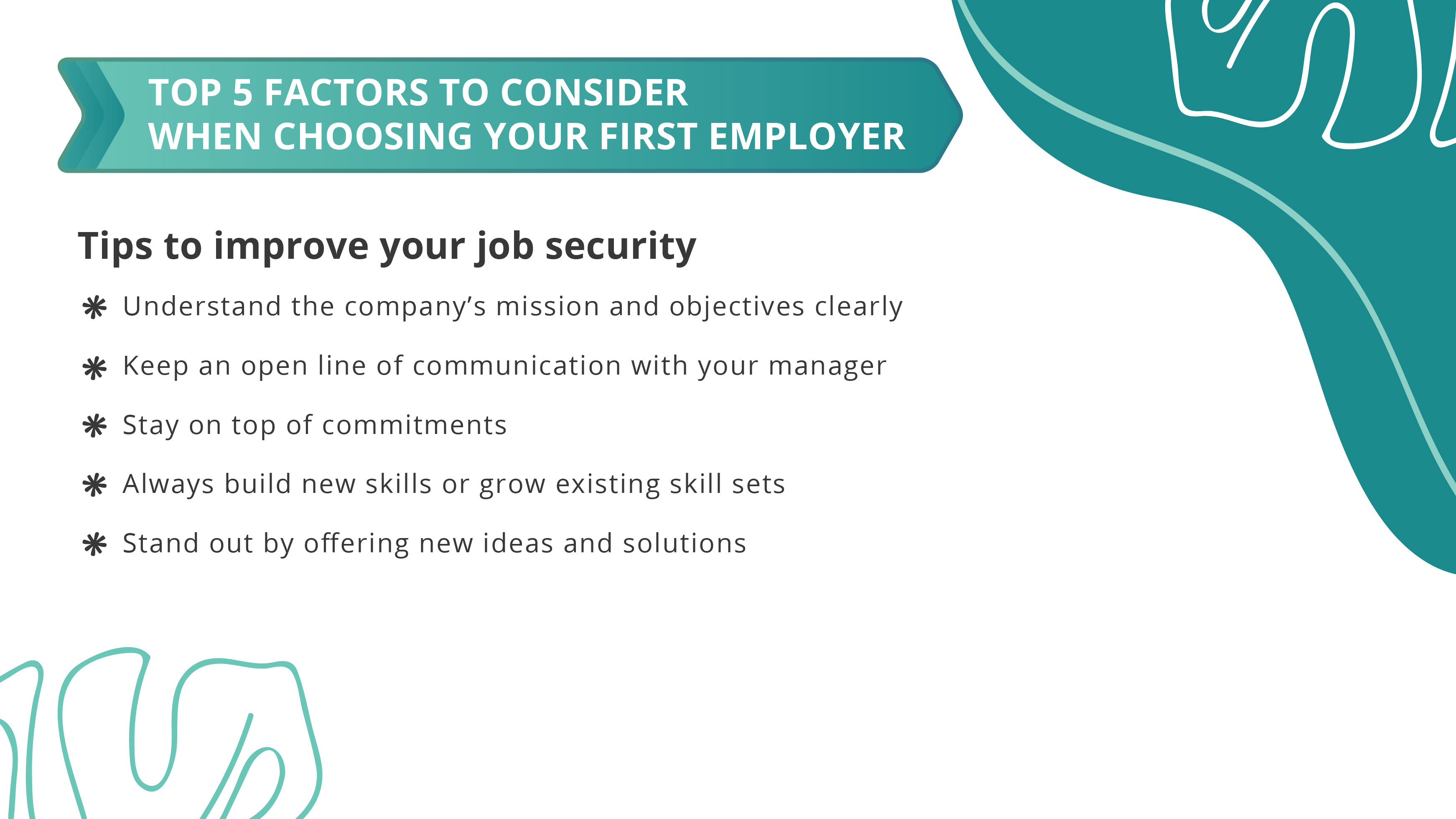 Top 5 Factors to Consider When Choosing Your First Employer_04_Tips to improve your job security